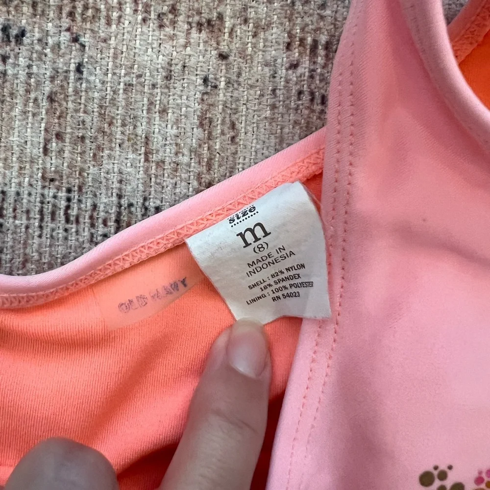 Old Navy Pink One-Shoulder Kids Swim One Piece